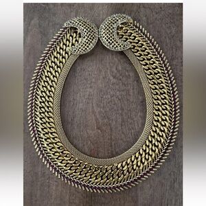 Lizzie Fortunato Jewels Gold Chain Reversible Collar Statement Necklace